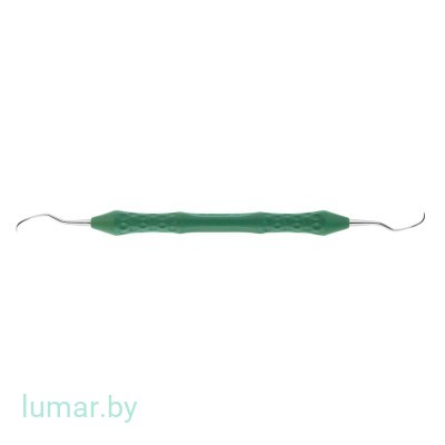 Кюретка LANGER № L1/2, с зеленой эргономичной рукояткой, для нижней челюсти, артикул - DB330R