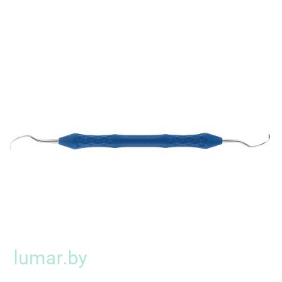 Кюретка LANGER № L3/4, с синей эргономичной рукояткой, для верхней челюсти, артикул - DB331R
