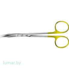Ножницы для тенотомии, с твердосплавными вставками, деликатные, изогнутые, с 1 зазубренным лезвием, 130 мм