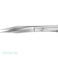 Ножницы для тенотомии, с твердосплавными вставками, деликатные, изогнутые, с 1 зазубренным лезвием, 130 мм
