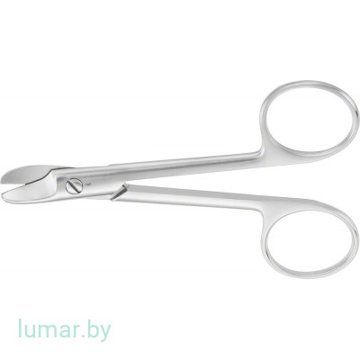 Ножницы BEEBE для коронок, изогнутые, с 1 зазубренным лезвием, 110 мм, артикул - DP569R