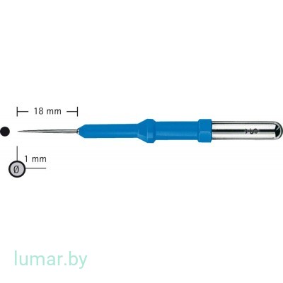 Электрод игольчатый, прямой, короткий, хвостовик диам. 4.0 мм, артикул - GK114R