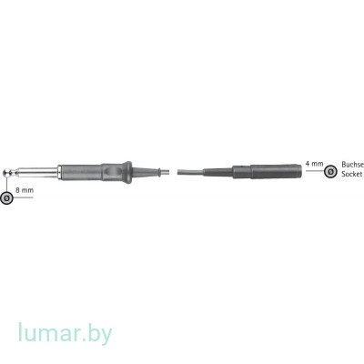 Кабель монополярный, с большим разъемом диам. 8 мм (соединитель для инструмента диам. 4 мм), артикул - GK246