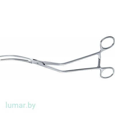 Зажим WYLIE атравматический, изогнутый, 75/250 мм, артикул - MB240