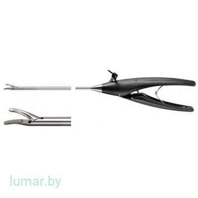 Иглодержатель, изогнутый влево, диам. 5 мм, 370 мм, артикул - PL405R