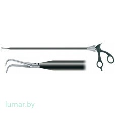 Зажим OVERHOLT диссекционный, с тонкими кончиками, изогнутыми на 90°, диам. 10 мм, 370 мм