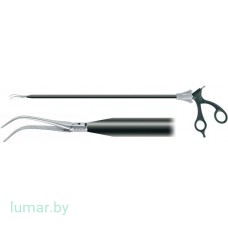 Зажим OVERHOLT диссекционный, с тонкими кончиками, изогнутыми на 60°, диам. 10 мм, 370 мм