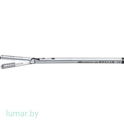 Рабочая часть инструмента - зажим атравматический, универсальный, окончатые бранши, диам. 3.5 мм, 290 мм, артикул - PO346R