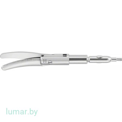 Рабочая часть инструмента - ножницы METZENBAUM с твердосплавными вставками, изогнутые влево, диам. 5 мм, 310 мм, артикул - PO636R