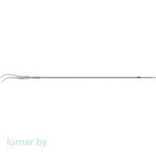 Рабочая часть инструмента - зажим OVERHOLT диссекционный, с тонкими кончиками, изогнутыми на 60°, диам. 10 мм, 370 мм