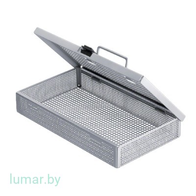 Сетчатый короб, мини, для микроинструментов, с ячейками 4 мм, с крышкой, 235х137х42 мм, артикул - JF150R
