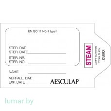 Бумажнае пломбы с клеящейся задней поверхностью и индикатором для паровой стерилизации
