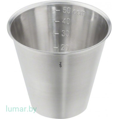 Емкость металлическая со шкалой измерения, медицинская, объем 50 куб. см/0.05 л, артикул - JG514R
