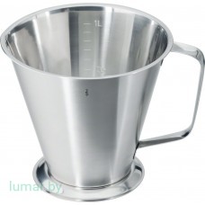 Емкость металлическая со шкалой измерения, с подножием, объем 1.0 л