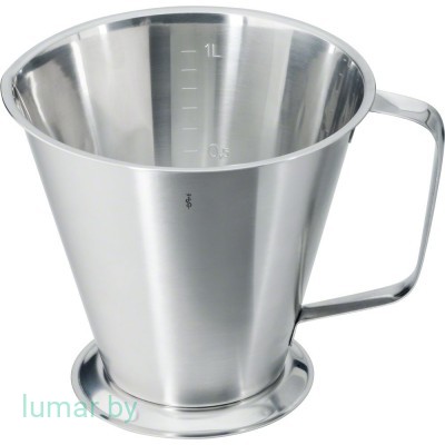 Емкость металлическая со шкалой измерения, с подножием, объем 1.0 л, артикул - JG518R