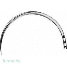 Игла, для шовного материала, размер 1/2 окружности, с игольным ушком, колющая, № G9, 1.0х42 мм Игла, для шовного материала, размер 1/2 окружности, с игольным ушком, колющая, № G9, 1.0х42 мм