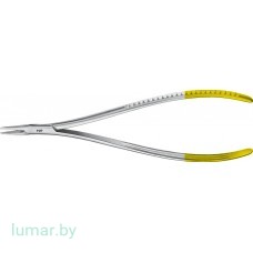 Иглодержатель DUROGRIP TOENNIS с твердосплавными вставками и зауженными браншами, 180 мм Иглодержатель DUROGRIP TOENNIS с твердосплавными вставками и зауженными браншами, 180 мм