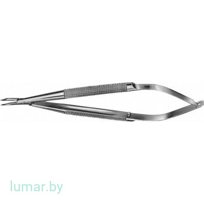 Иглодержатель BARRAQUER изогнутый, без замка замком, 120 мм, артикул - BM562R
