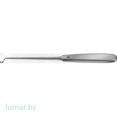 Игла DESCHAMPS с сильным изгибом, для правой руки, тупая, 225 мм, артикул - BM812R