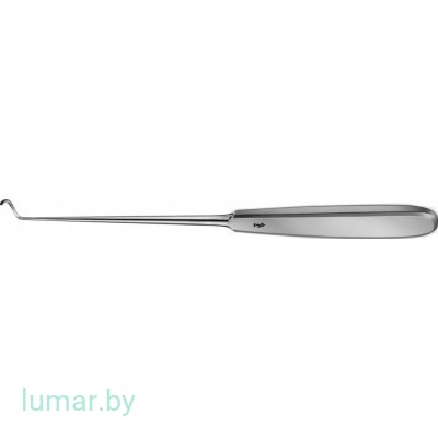 Игла DESCHAMPS с сильным изгибом, для левой руки, тупая, 225 мм, артикул - BM813R