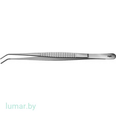 Пинцет DE'BAKEY атравматический, угловой, 2.0 мм, 200 мм, артикул - FB403R