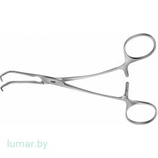 Зажим CASTANEDA неонатальный, изогнутый, 15 мм, 155 мм