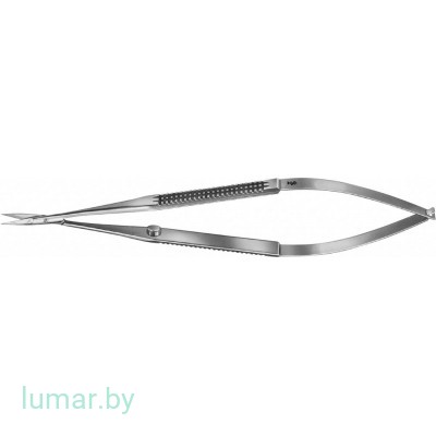 Микроножницы, с поперечной насечкой на плоских ручках, прямые, 160 мм, артикул - FD016R