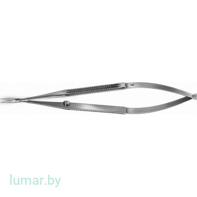 Микроножницы MILLESI  с поперечной насечкой на ручках, с зазубренными лезвиями, прямые, 160 мм, артикул - FD020R
