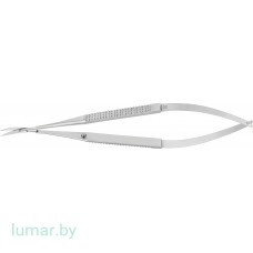 Микроножницы MILLESI  с поперечной насечкой на ручках, с зазубренными лезвиями, изогнутые, 160 мм