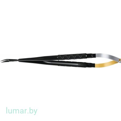 Микроножницы, изогнутые, остроконечные, с черным антибликовым покрытием, 170 мм, артикул - FD483B
