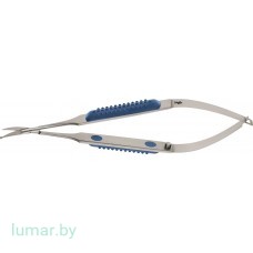 Микроножницы MUELLER изогнутые, 1 острое лезвие / 1 лезвие с шарообразным наконечником, 120 мм