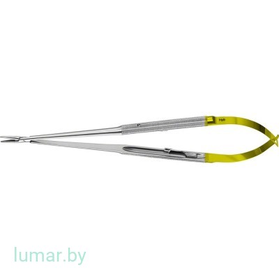 Микроиглодержатель DUROGRIP с твердосплавными вставками, с круглыми ручками, 200 мм, артикул - FM390R