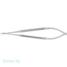 Микроножницы с круглыми ручками, деликатные лезвия, изогнутые на плоскости, 165 мм