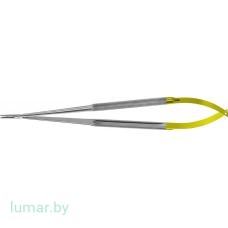 Микроиглодержатель DIADUST с круглыми ручками, прямой, с алмазным напылением, без замка, 210 мм