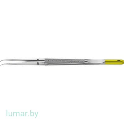 Микропинцет DIADUST с алмазным напылением, с кольцеобразными концами диам. 1 мм, изогнутый, 185 мм, артикул - FM573R