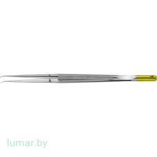 Микропинцет DIADUST с алмазным напылением, с кольцеобразными концами диам. 1 мм, изогнутый, 210 мм