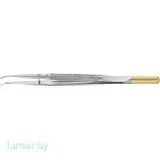 Микропинцет DIADUST с алмазным напылением, с плоскими концами, изогнутый, 150 мм