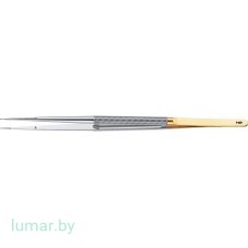 Микропинцет DIADUST с алмазным напылением, с плоскими кольцеобразными концами диам. 1 мм, прямой, 185 мм