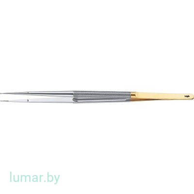 Микропинцет DIADUST с алмазным напылением, с плоскими кольцеобразными концами диам. 1 мм, прямой, 185 мм, артикул - FM582R