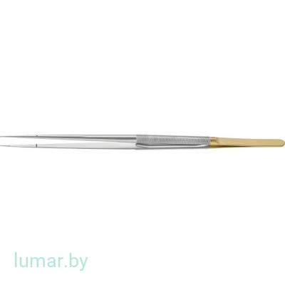 Микропинцет DIADUST с алмазным напылением, с плоскими кольцеобразными концами диам. 1 мм, прямой, 210 мм, артикул - FM584R