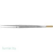 Микропинцет DIADUST с алмазным напылением, с плоскими концами, изогнутый, 210 мм