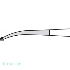 Микропинцет DIADUST с алмазным напылением, с кольцеобразными концами диам. 1 мм, изогнутый, 210 мм