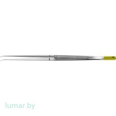 Микропинцет DIADUST с алмазным напылением, с кольцеобразными концами диам. 1 мм, изогнутый, 250 мм