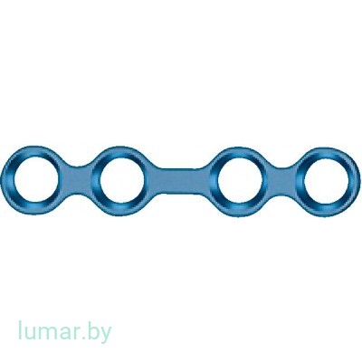 Пластина CRANIOPLATE 1.5, 4 отверстия, прямая, длина 17 мм, артикул - FM962T