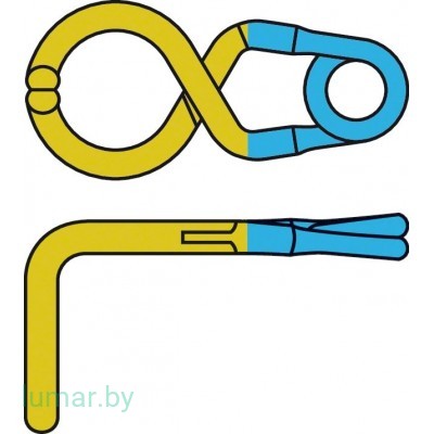 Аневризмоклипса YASARGIL титановая, временная, с фенестрацией диам. 5.0 мм, длина бранш 7.5/6.7 мм, артикул - FT154T