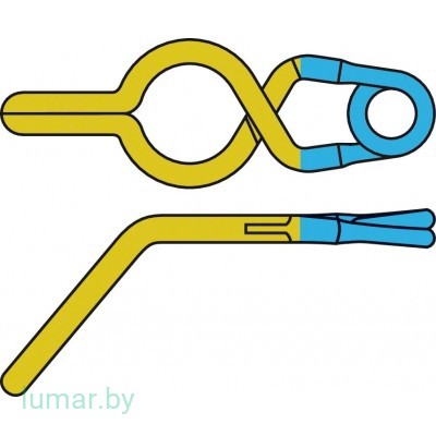 Аневризмоклипса YASARGIL титановая, временная, с фенестрацией диам. 5.0 мм, длина бранш 10/12.2 мм, артикул - FT162T