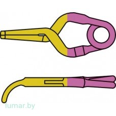 Аневризмоклипса YASARGIL титановая, временная, тип "мини", изогнутая, с узкими браншами, 4 мм