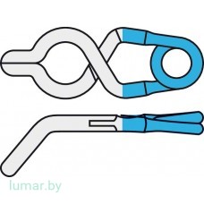 Аневризмоклипса YASARGIL титановая, постоянная, стандартная, с фенестрацией диам. 3.5 мм, с коленообразным изгибом, длина бранш 5 мм