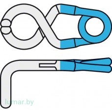 Аневризмоклипса YASARGIL титановая, постоянная, стандартная, с фенестрацией диам. 3.5 мм, изогнутая под прямым углом, длина бранш 5 мм