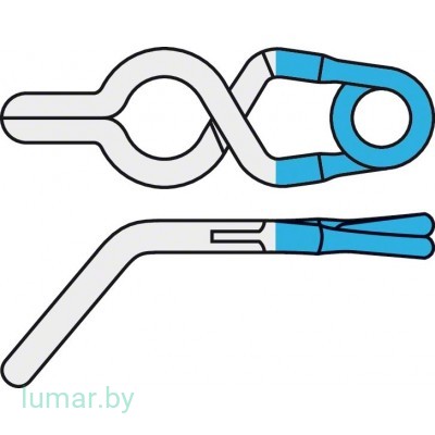 Аневризмоклипса YASARGIL титановая, постоянная, стандартная, с фенестрацией диам. 3.5 мм, с коленообразным изгибом, длина бранш 7.5 мм, артикул - FT612T